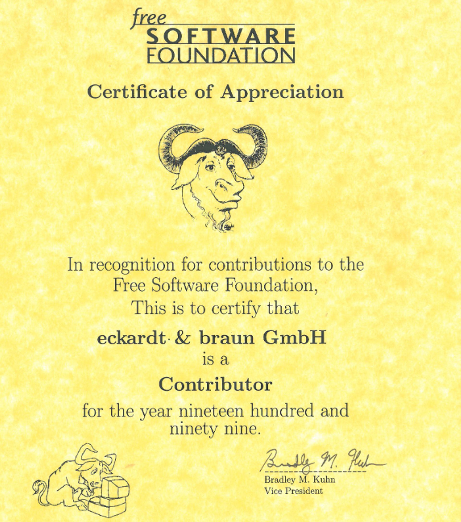 Free Software Foundation Zertifikat